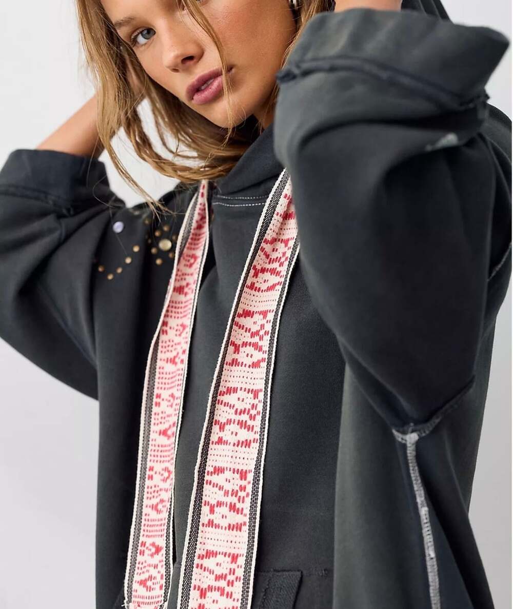 Free People We The Free Bejeweled Pullover Hoodie size Large